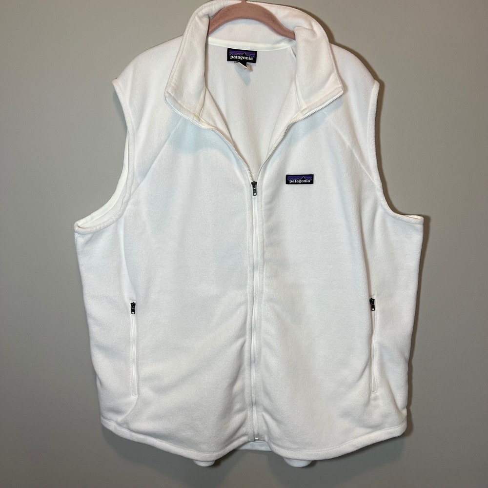 Patagonia Synchilla Fleece Vest White Full Zip Women's XXL